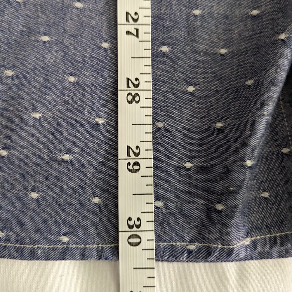 J. Crew Shirt Men's Size XL Blue White Button-up Slim Fit Long Sleeve Dotted - Picture 14 of 14